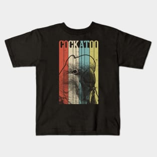 80s Retro Vintage Cockatoo Parrot Kids T-Shirt